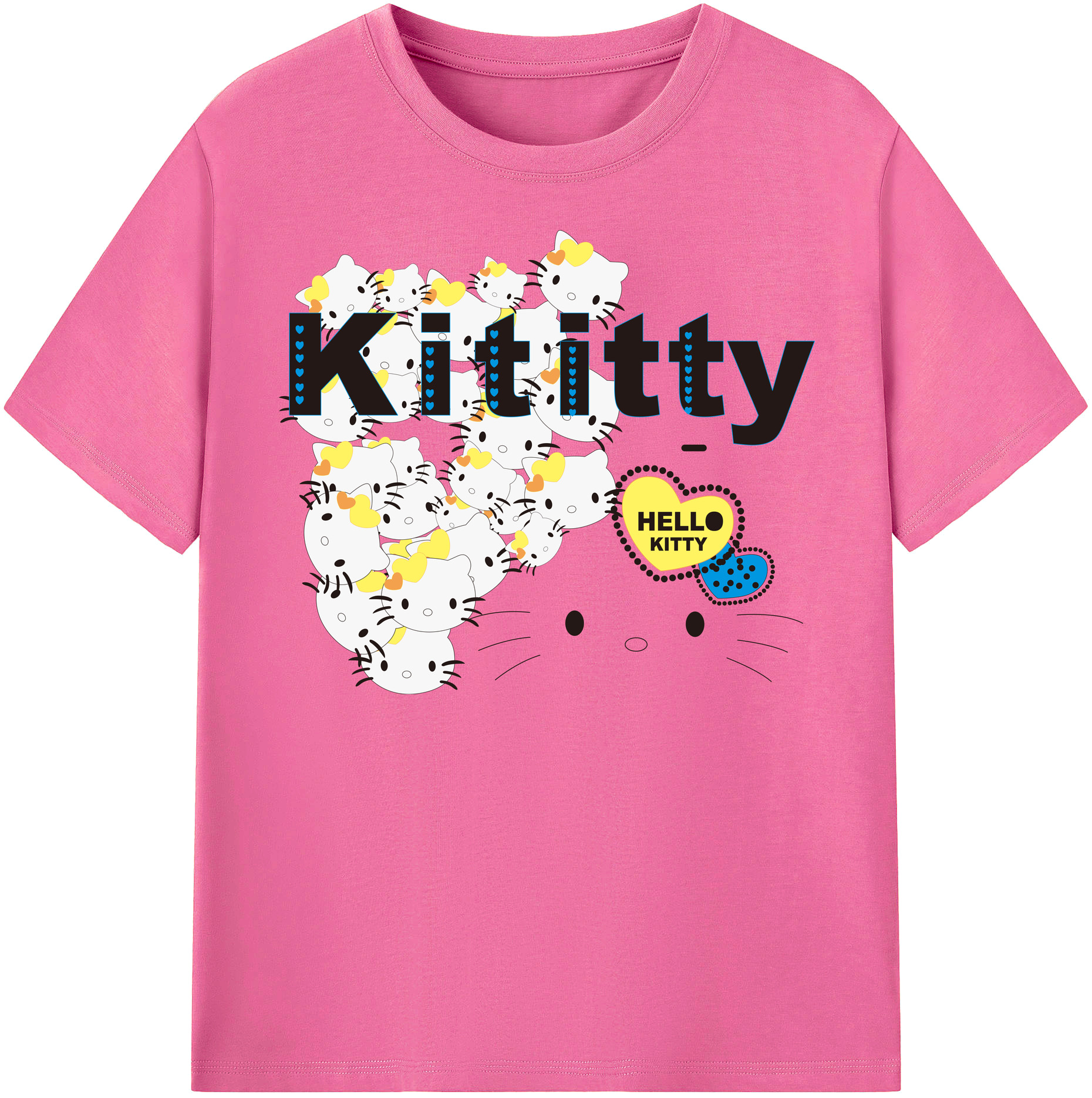 （画像用） Hello Kitty ハローキティ レディースカジュアルプリントTシャツ（綿100％）